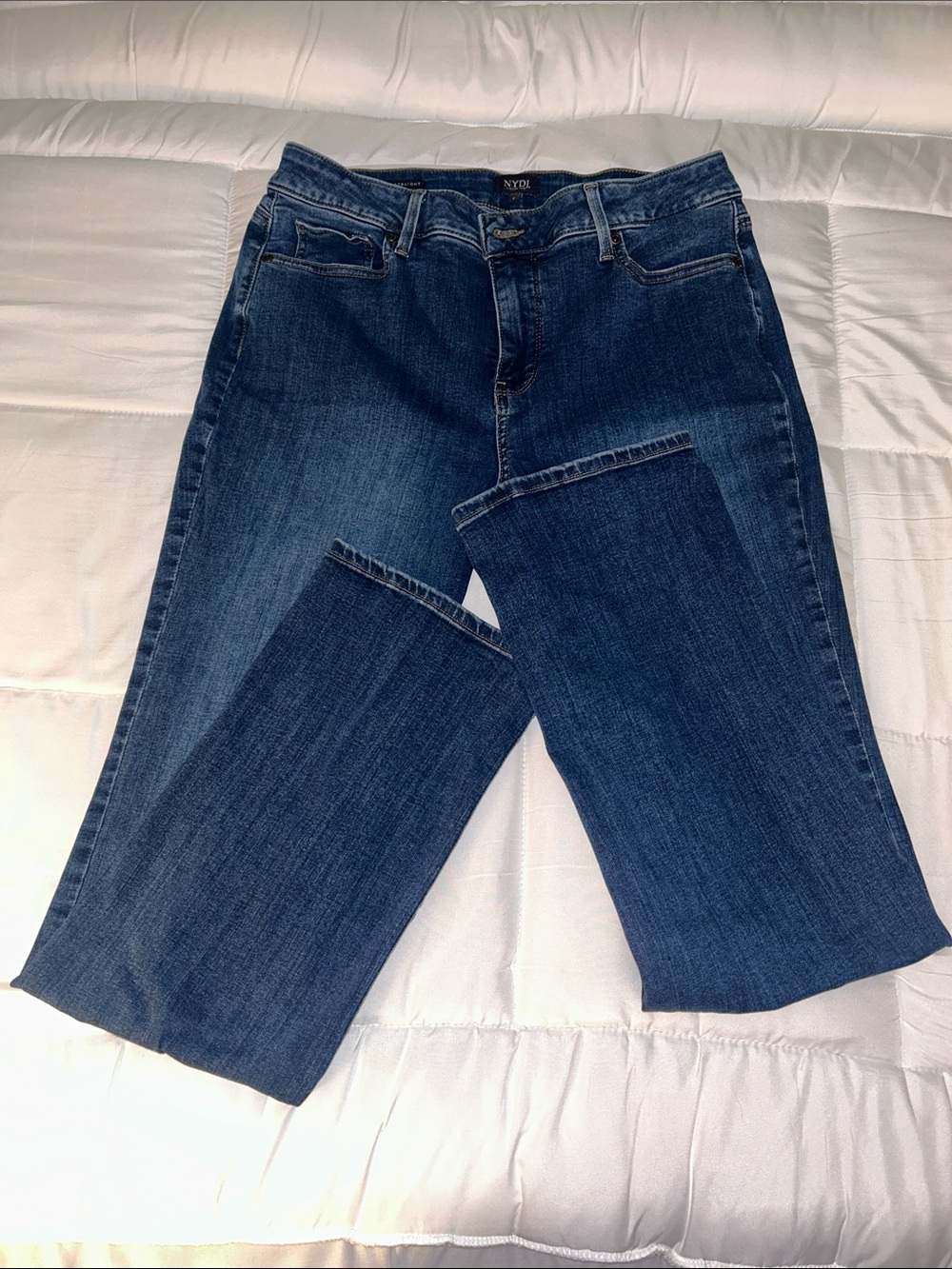 NYDJ Straight-Leg Jeans in Dark Blue Denim